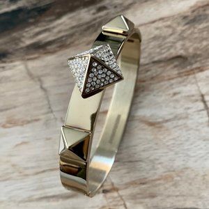 Dyrberg/Kern Akila Swarovski crystal pyramid click-on bangle bracelet